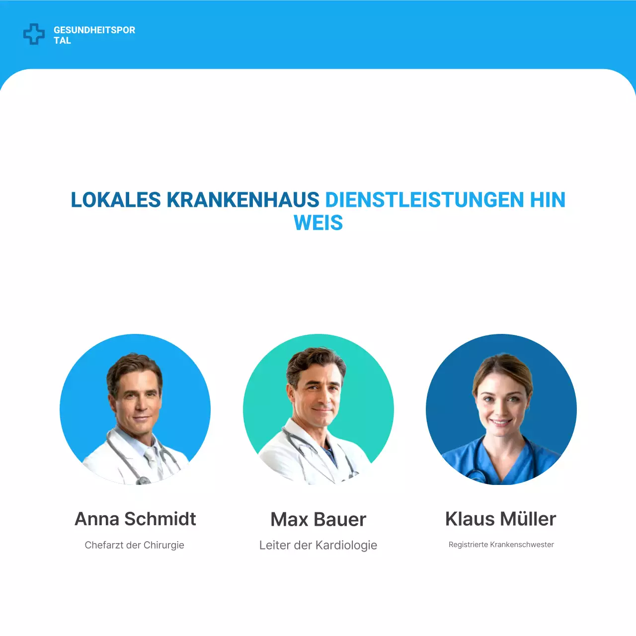 Blaues modernes Ankündigungskarussell für das Gesundheitswesen