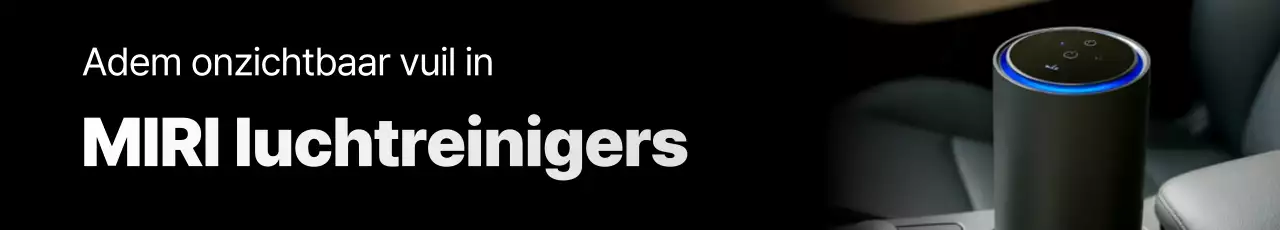 Advertentie voor zwarte moderne luchtreiniger