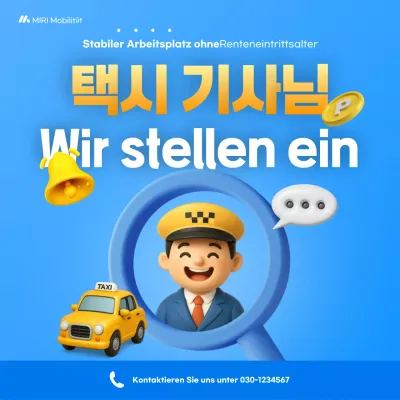 Blue Simple Taxi Driver Recruitment