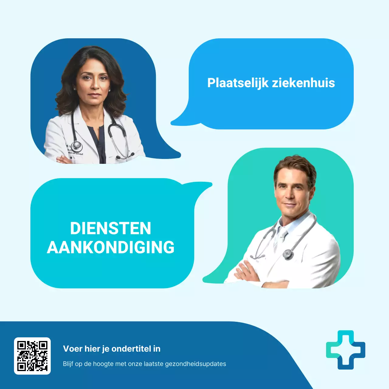 Blauwe moderne gezondheidszorg aankondigingscarrousel