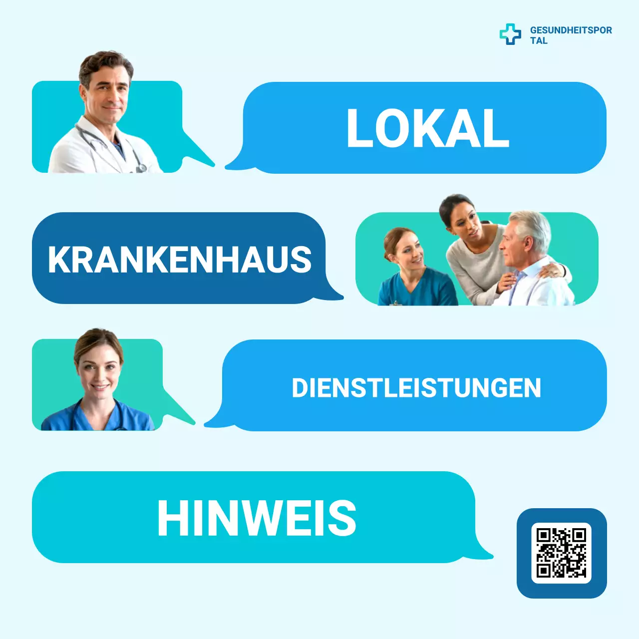 Blaues modernes Ankündigungskarussell für das Gesundheitswesen