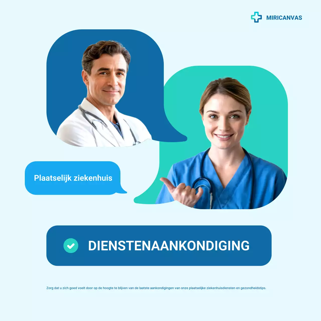 Blauwe moderne gezondheidszorg aankondigingscarrousel