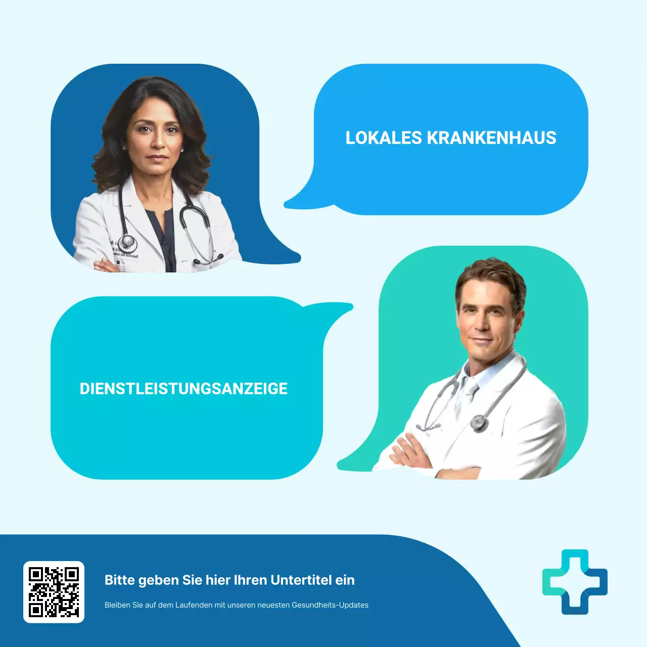 Blaues modernes Ankündigungskarussell für das Gesundheitswesen