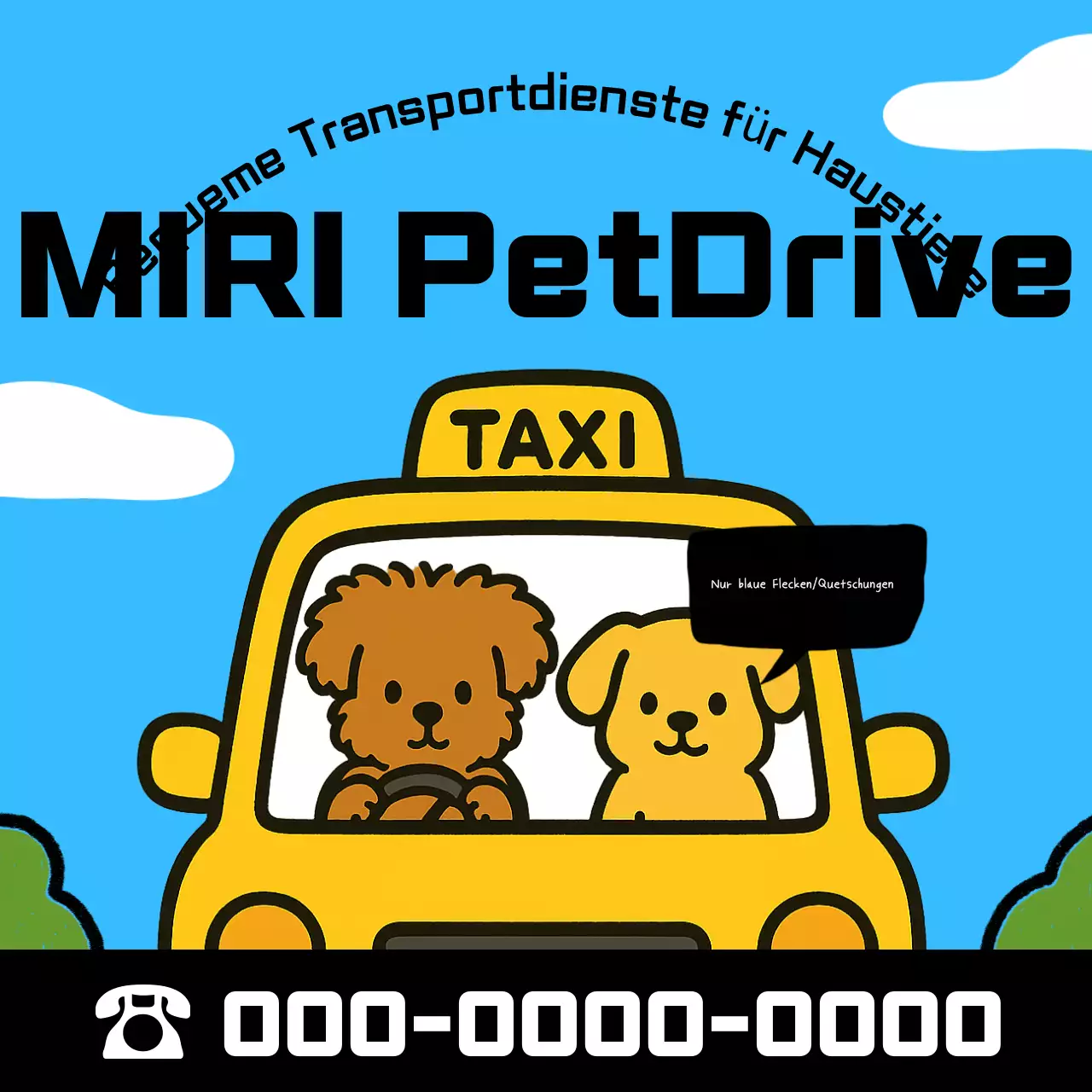 Himmelblaue Baby-Haustier-Mobile-Werbung