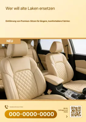 Beige moderne Autositzwerbung