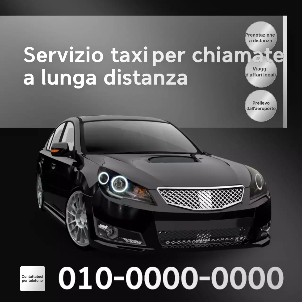 Pubblicità del servizio taxi Black Modern Call