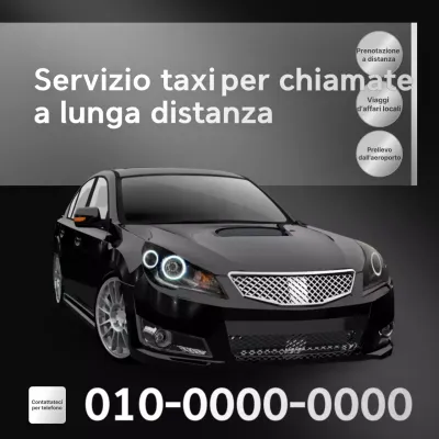 Pubblicità del servizio taxi Black Modern Call