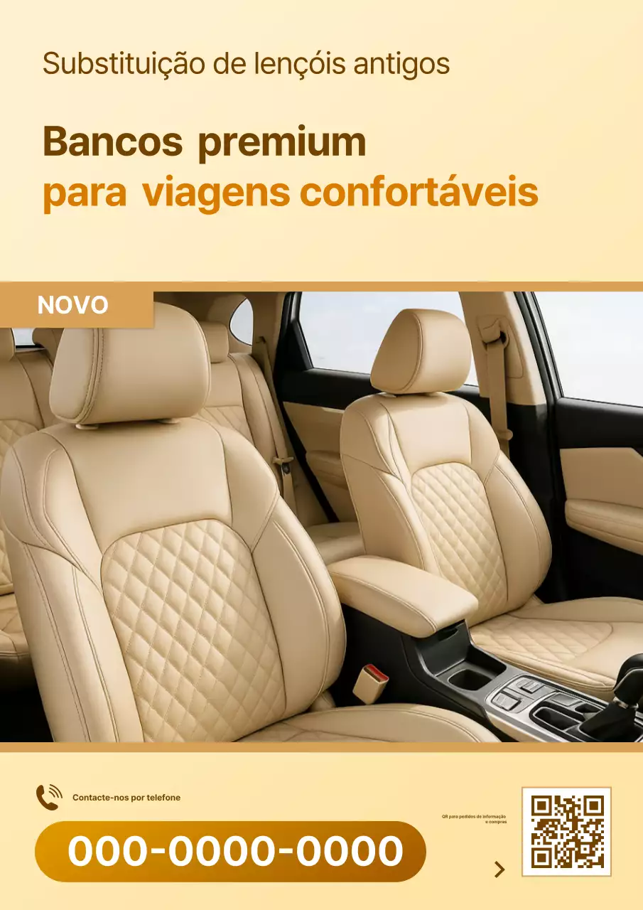 Anúncio de assento de carro moderno bege
