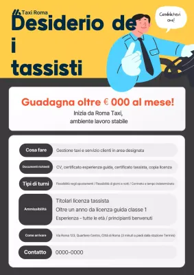 Reclutamento semplice per tassisti gialli