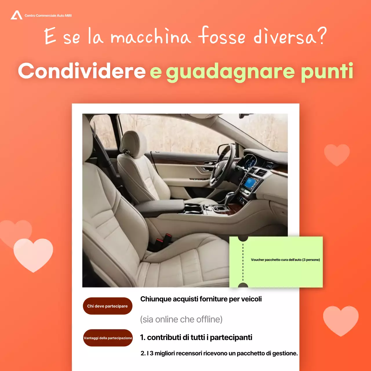 Evento di accessori per auto moderne arancioni