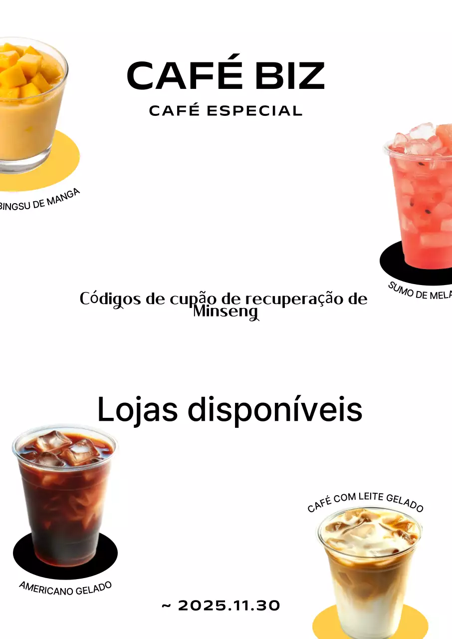 Cupom de Consumo Black Modern Cafe