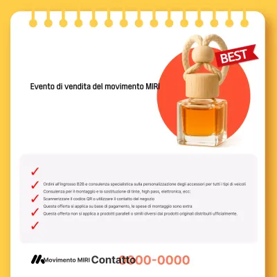 Vendita di accessori per auto moderne gialle