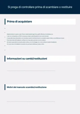 Guida alla politica di reso per il cambio di ricambi auto Blue Clean