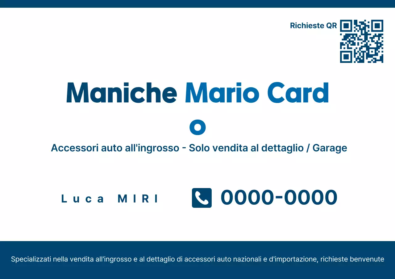 Biglietto da visita base per auto blu