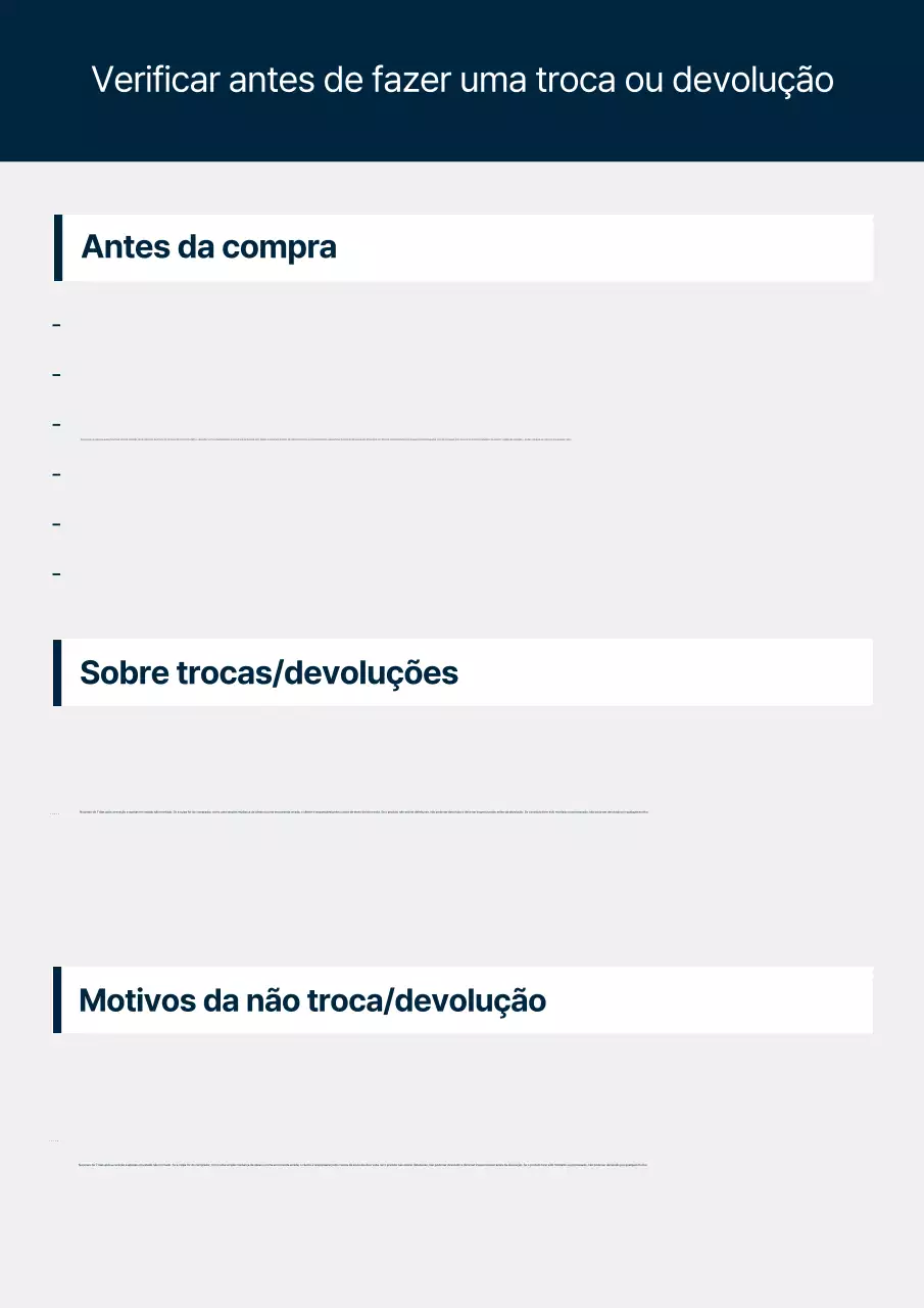 Guia de política de devolução e troca de peças automotivas Blue Clean