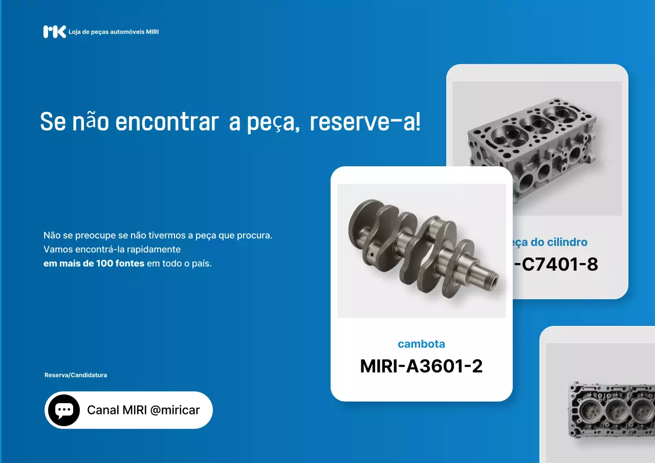 Anúncio de peças automotivas modernas azuis