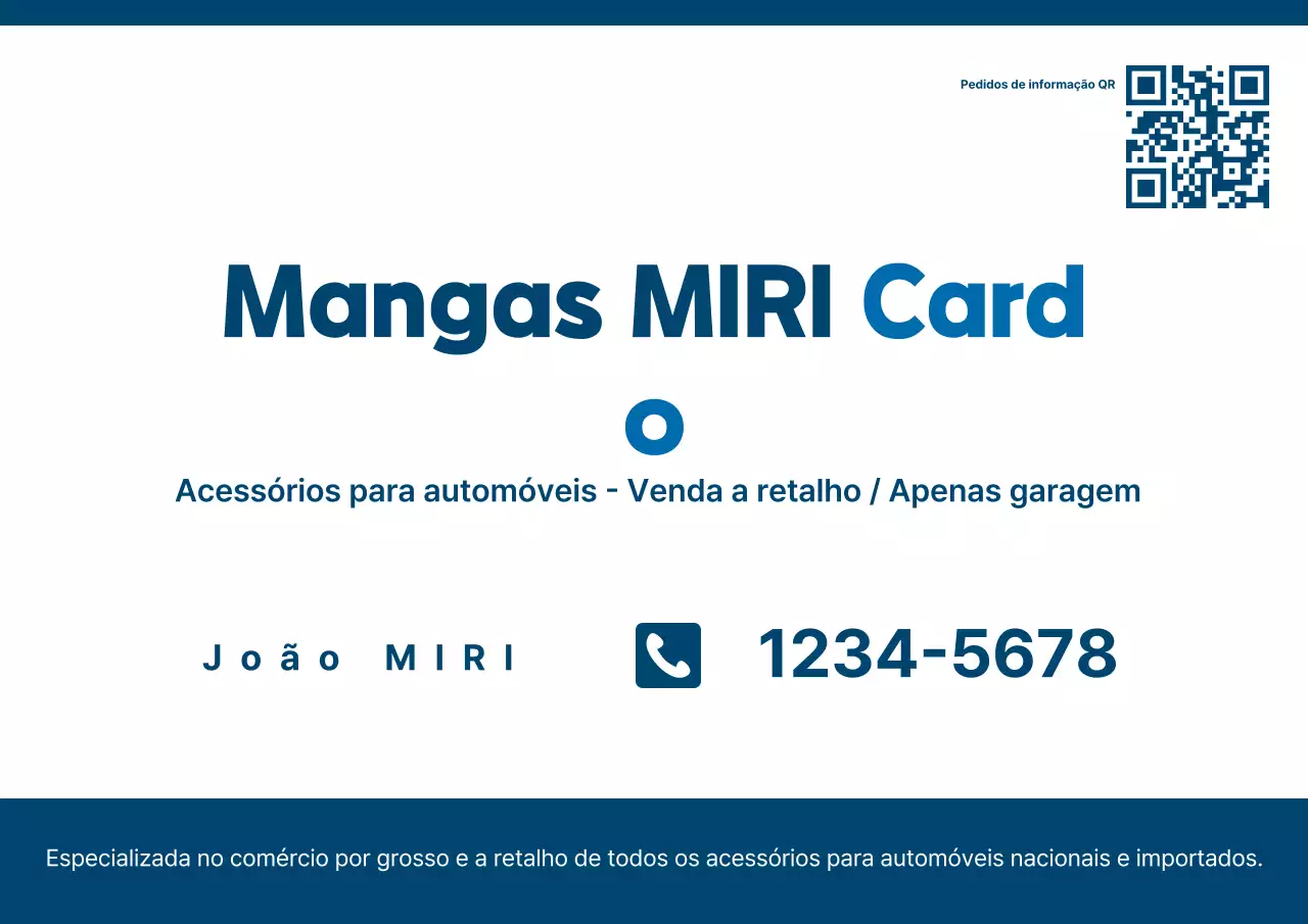 Cartão de Visita Básico Blue Car