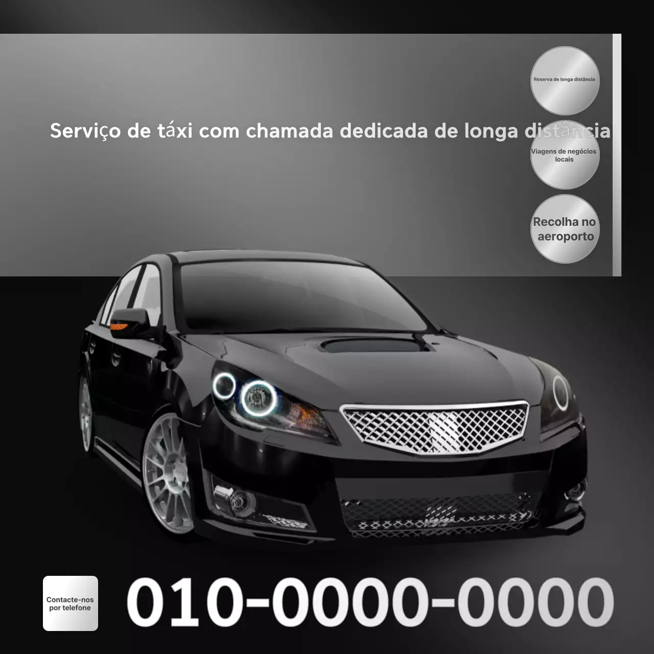 Anúncio do serviço de táxi Black Modern Call