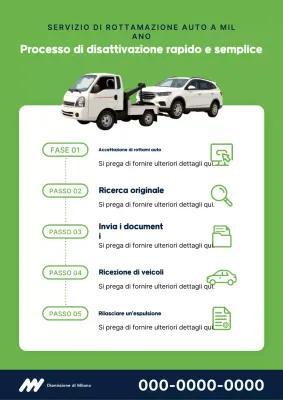 Avviso auto verde semplice