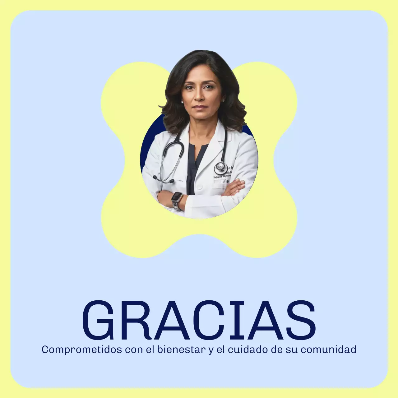 Carrusel de promoción de la salud profesional azul