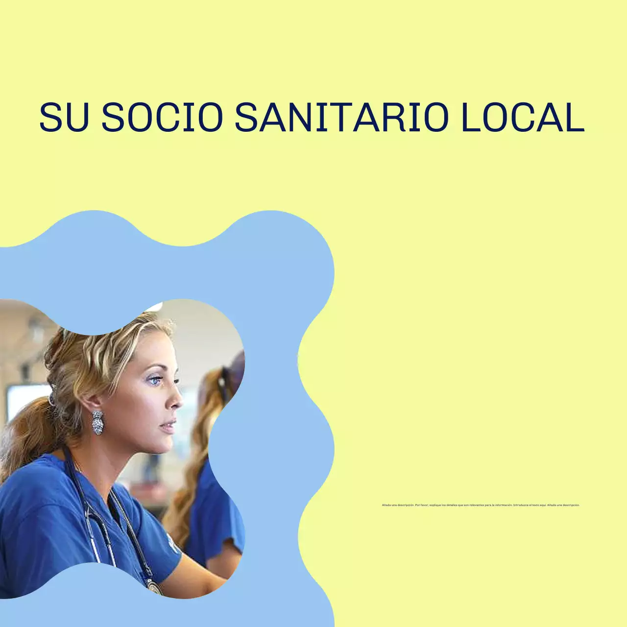 Carrusel de promoción de la salud profesional azul