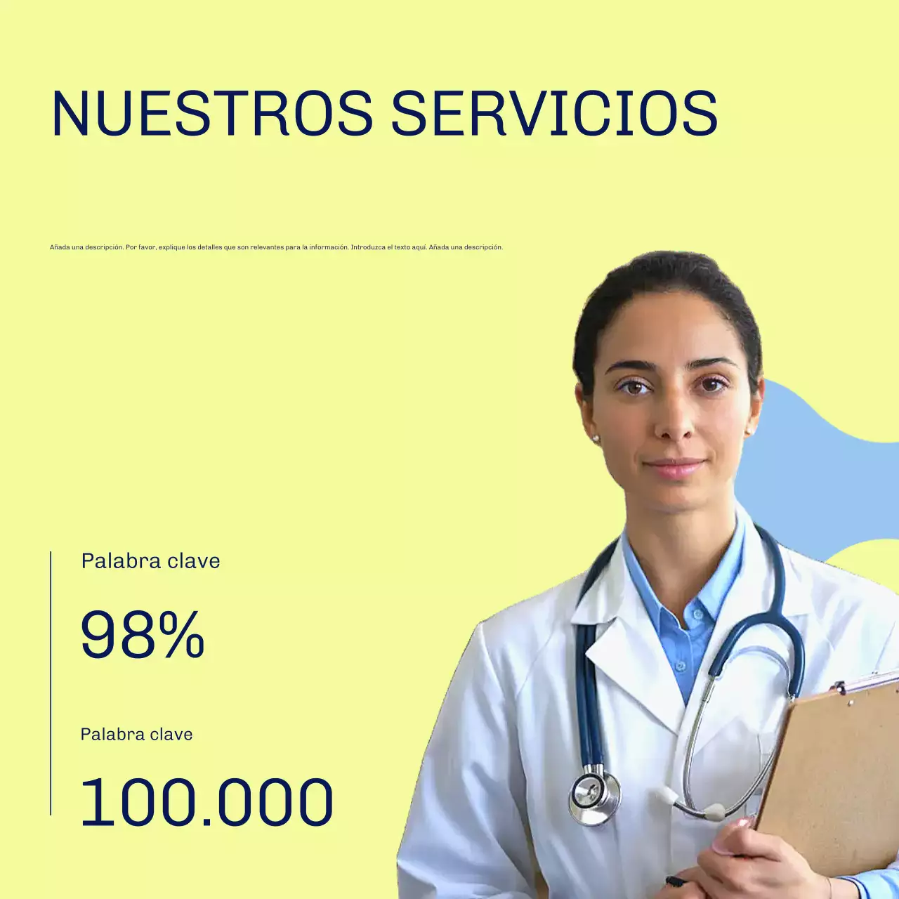 Carrusel de promoción de la salud profesional azul