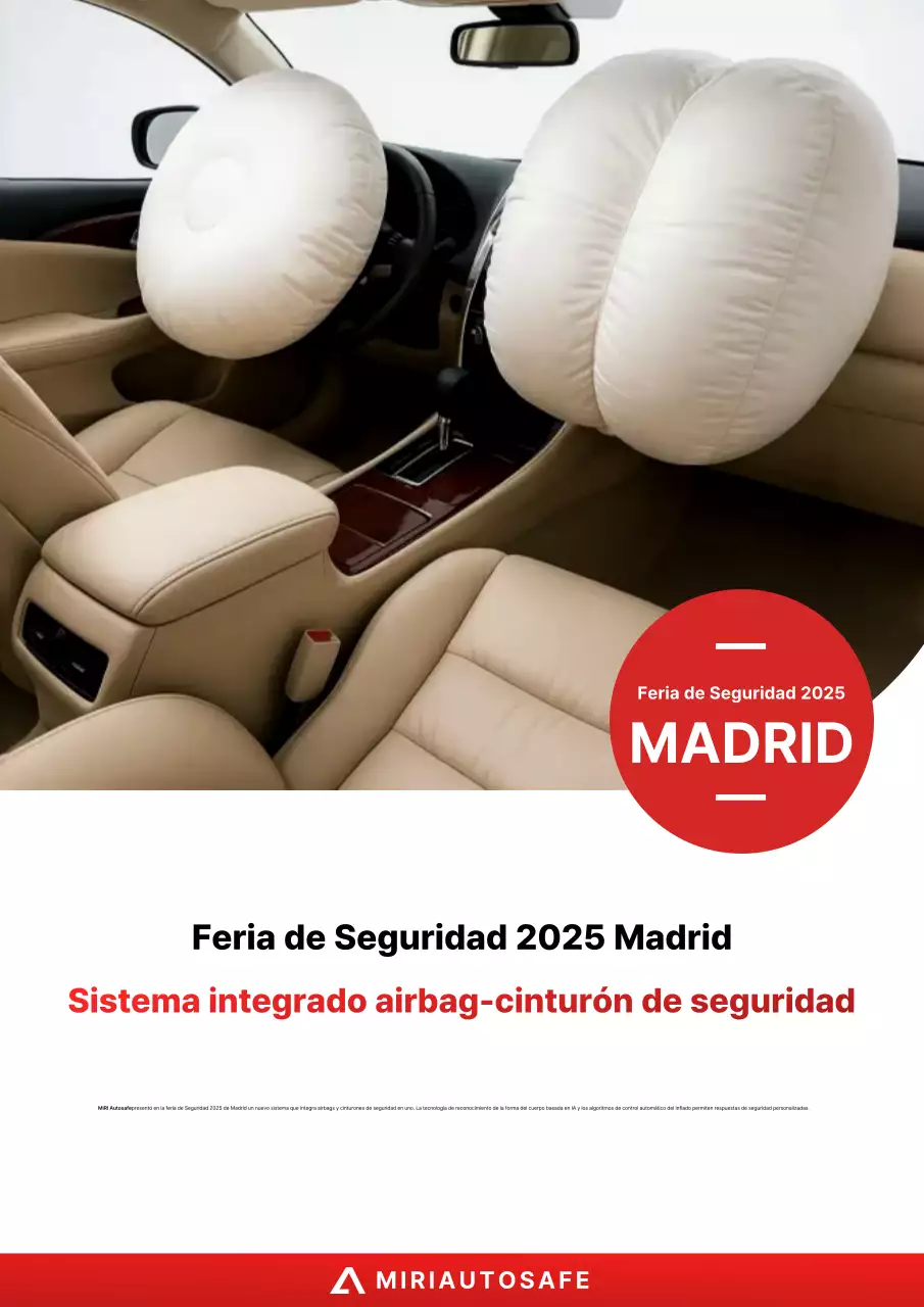 Anuncio de seguridad de un automóvil moderno de color beige