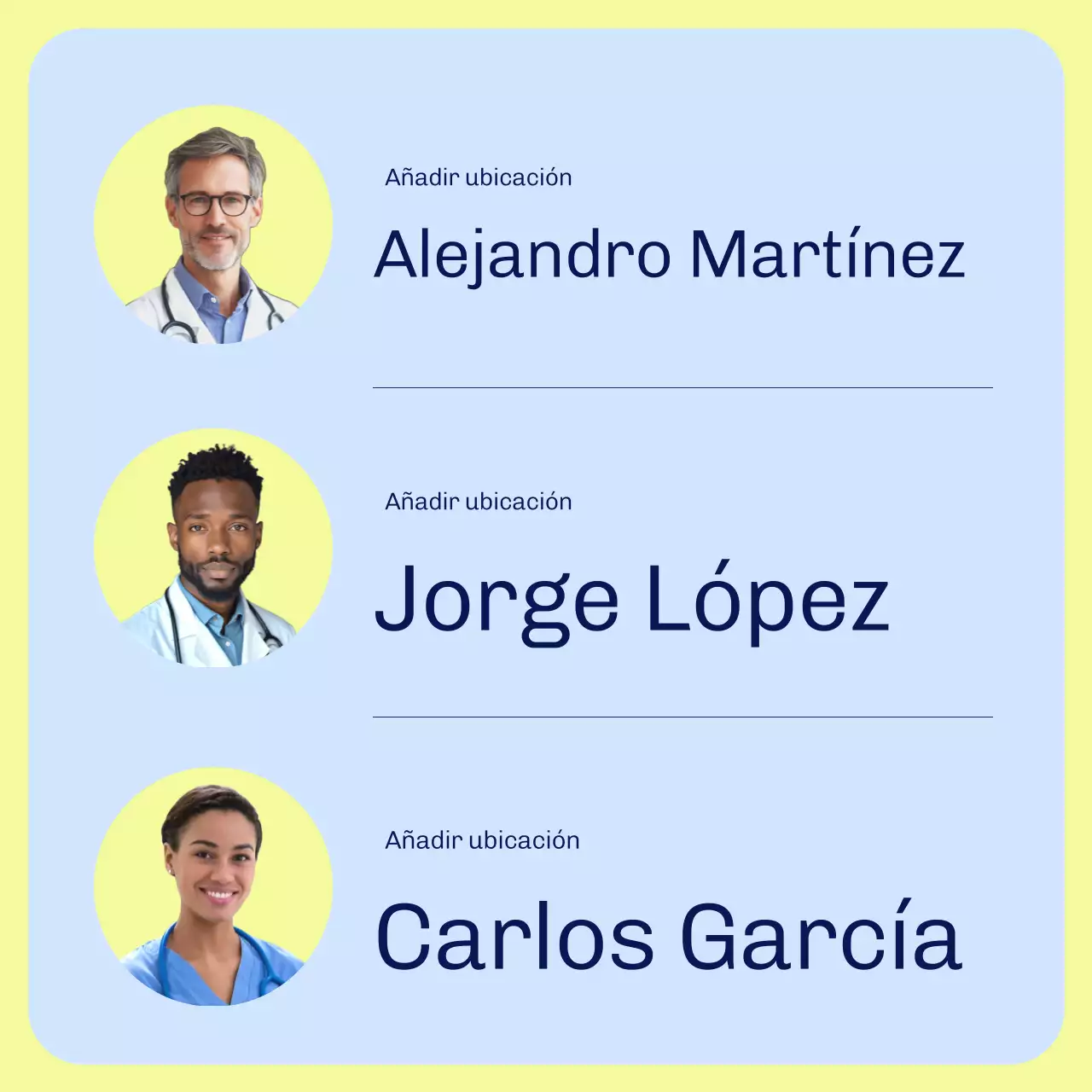 Carrusel de promoción de la salud profesional azul