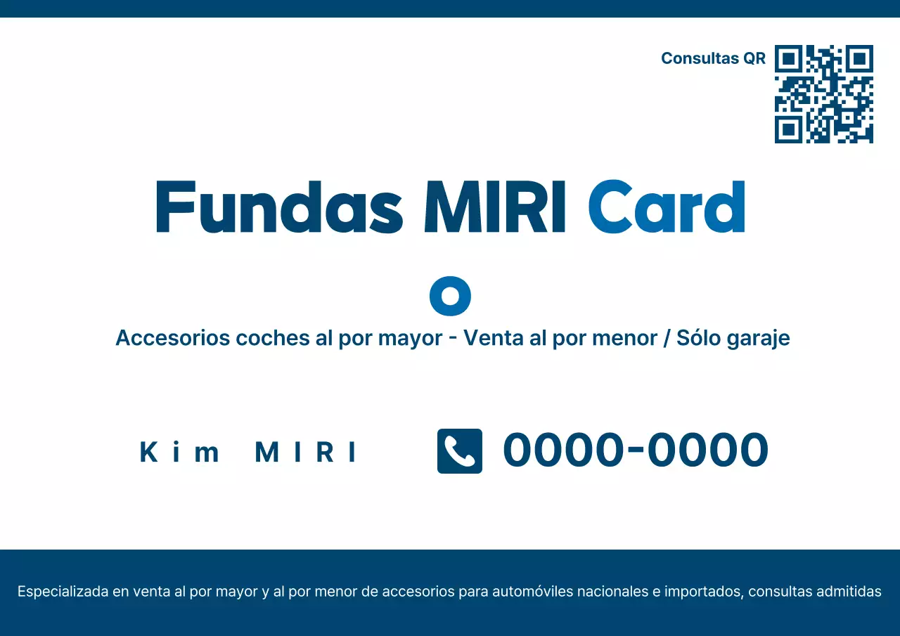 Tarjeta de presentación básica de Blue Car