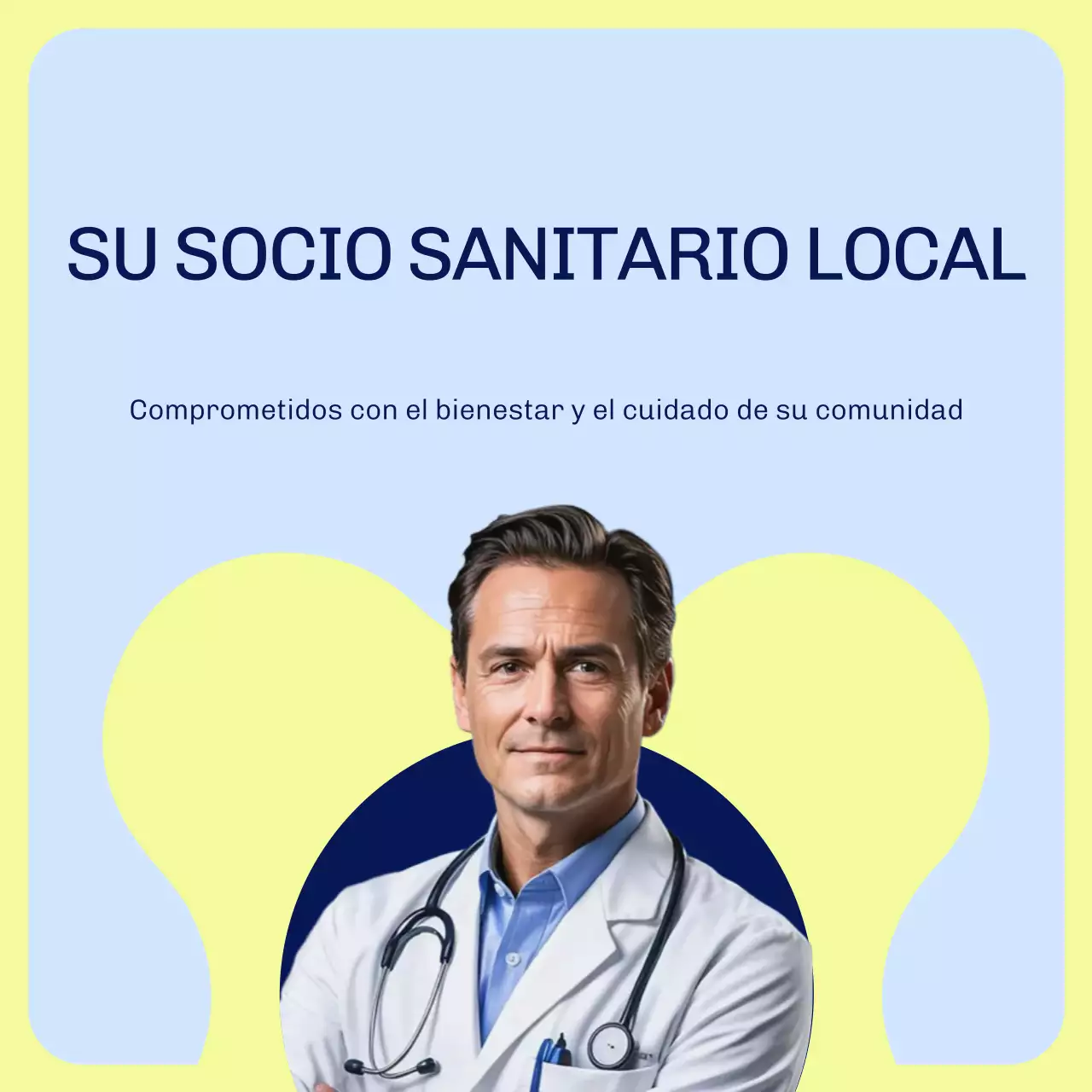 Carrusel de promoción de la salud profesional azul