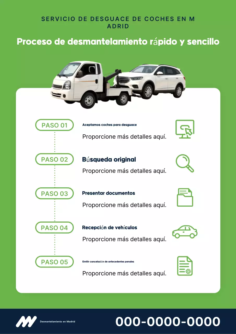 Aviso de coche verde simple
