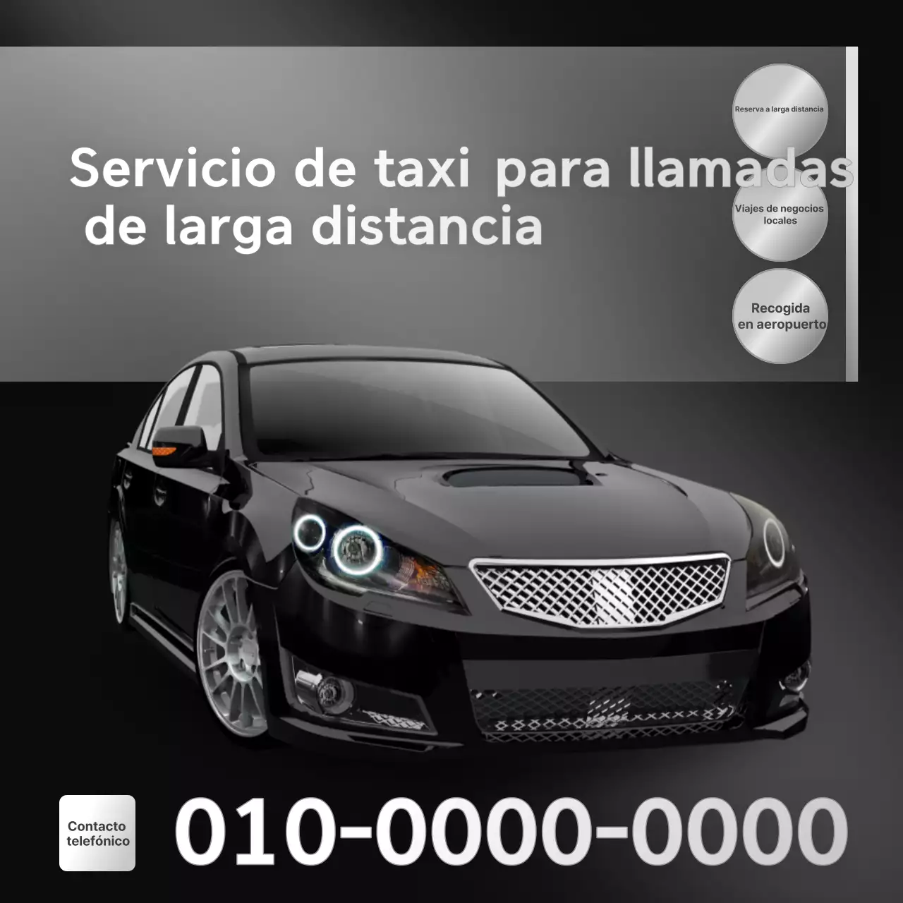 Anuncio de servicio de taxi Black Modern Call