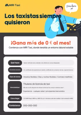 Reclutamiento simple de taxistas amarillos