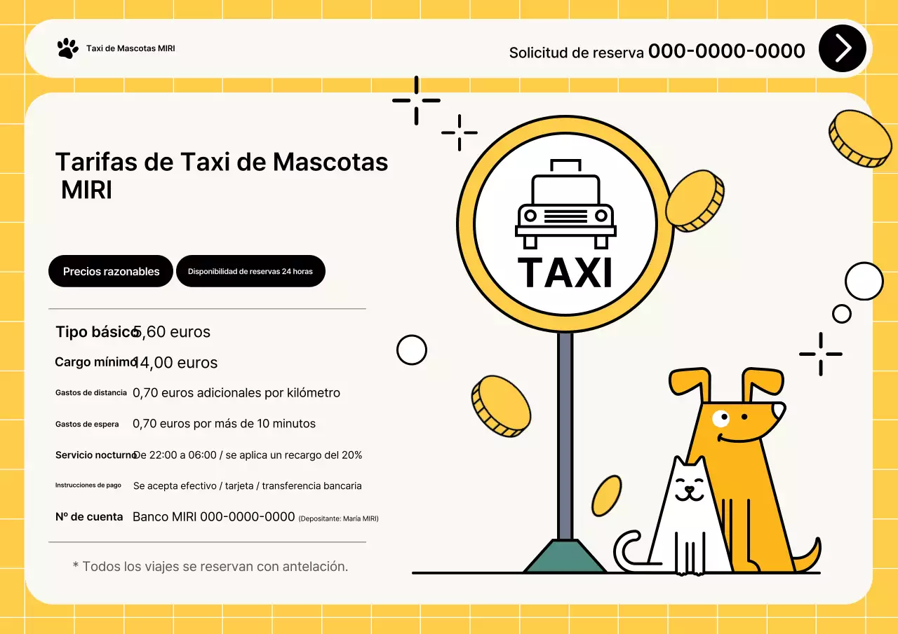 Guía sencilla de tarifas de taxis para mascotas de Yellow Pet