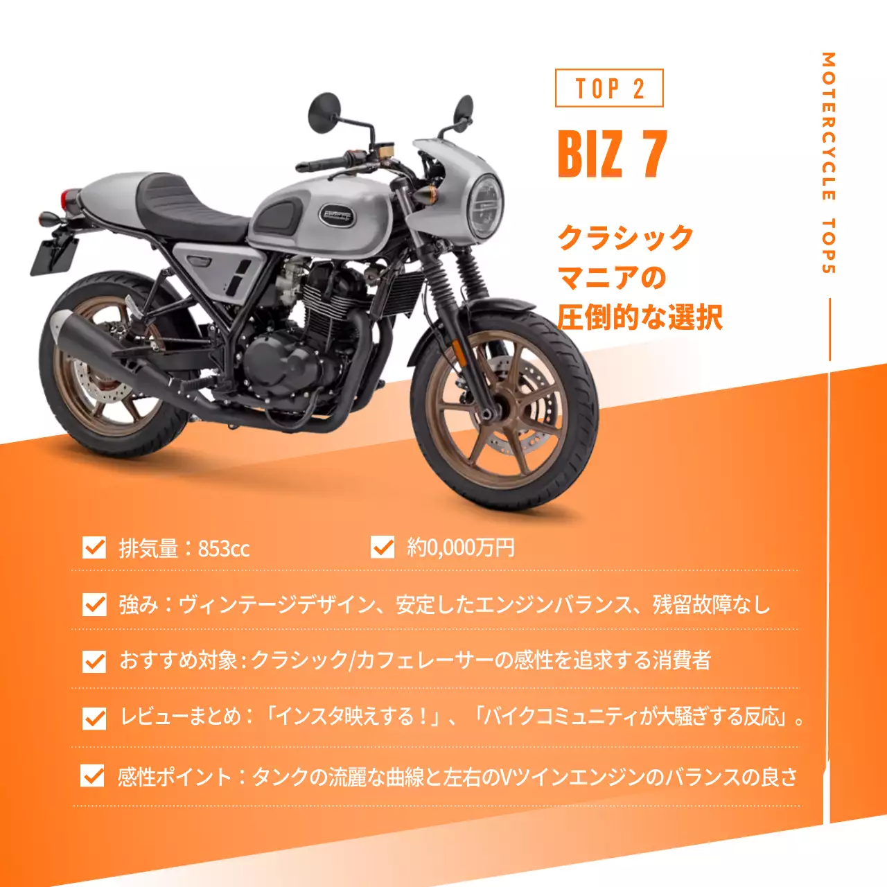 オレンジ クール バイク ポスター