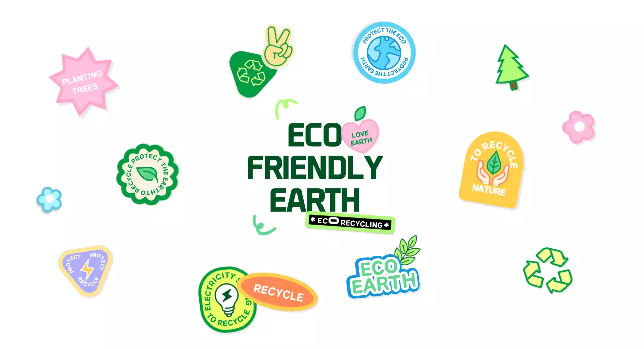 그린컬러의 에코 캠페인의 스티커 컨셉