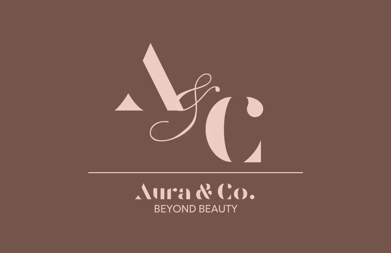 茶色 モダン 美容 ロゴビューティーテキスト