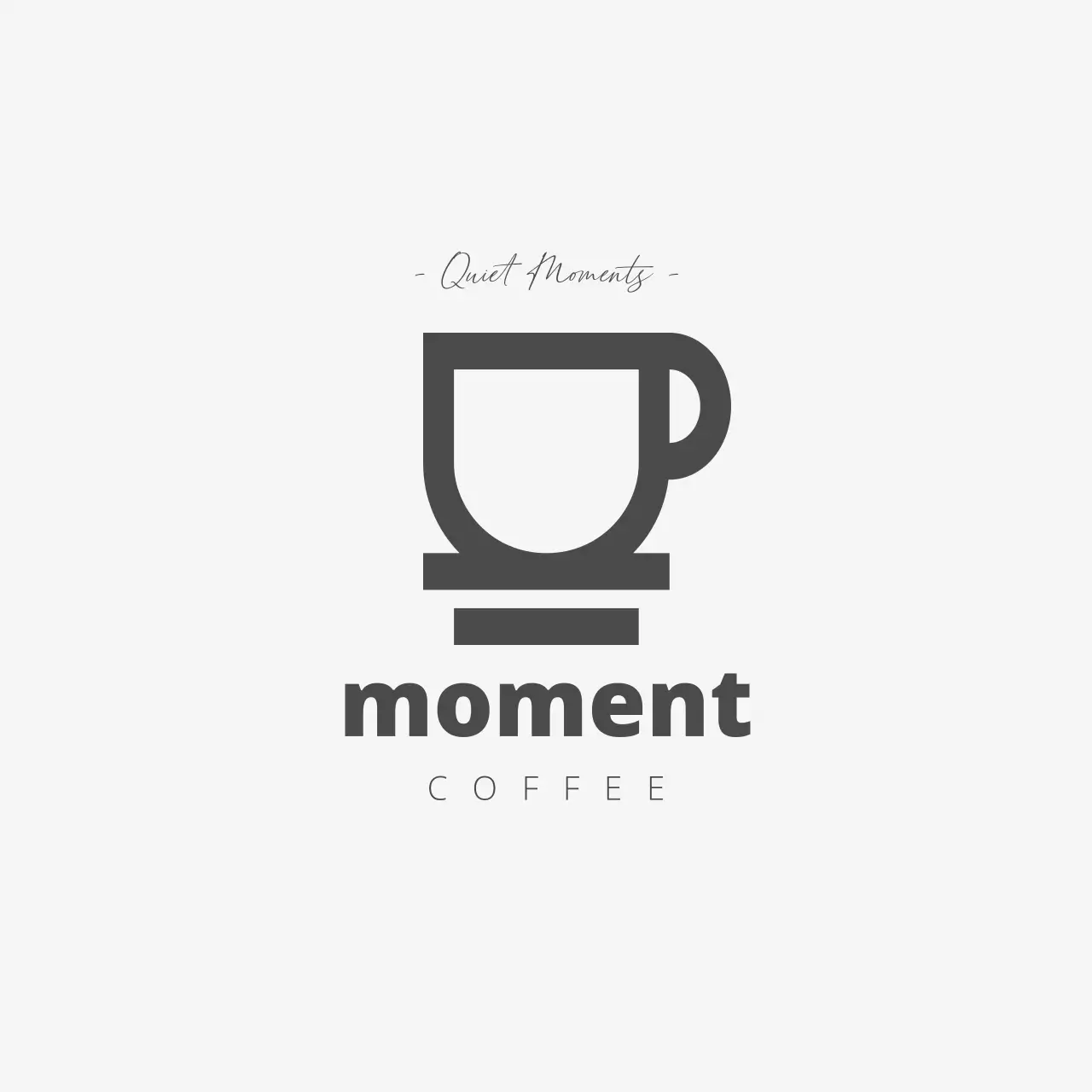 アイボリー シンプル ロゴカフェイラスト