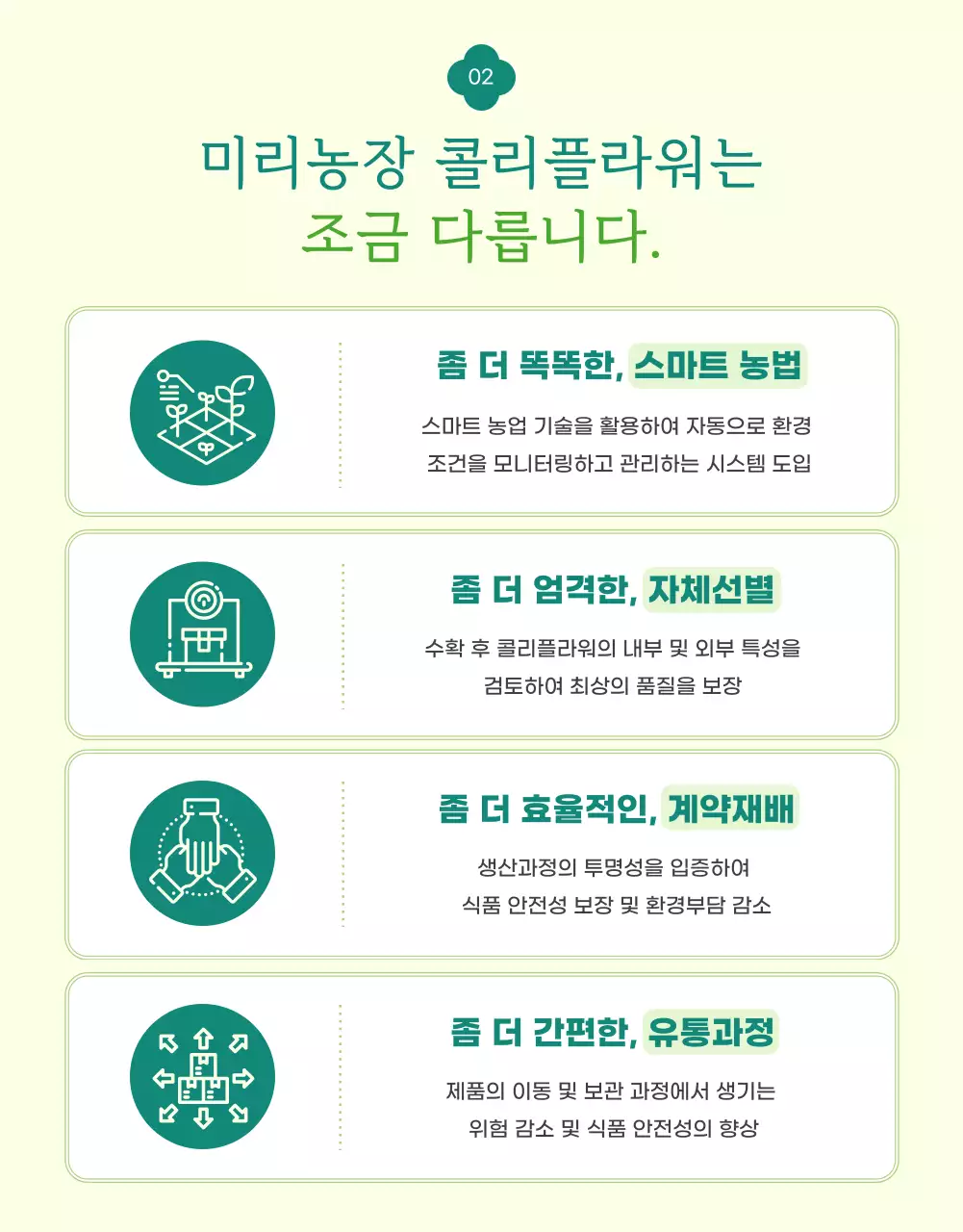 연두색의 귀여운 드로잉이 있는 콜리플라워 광고