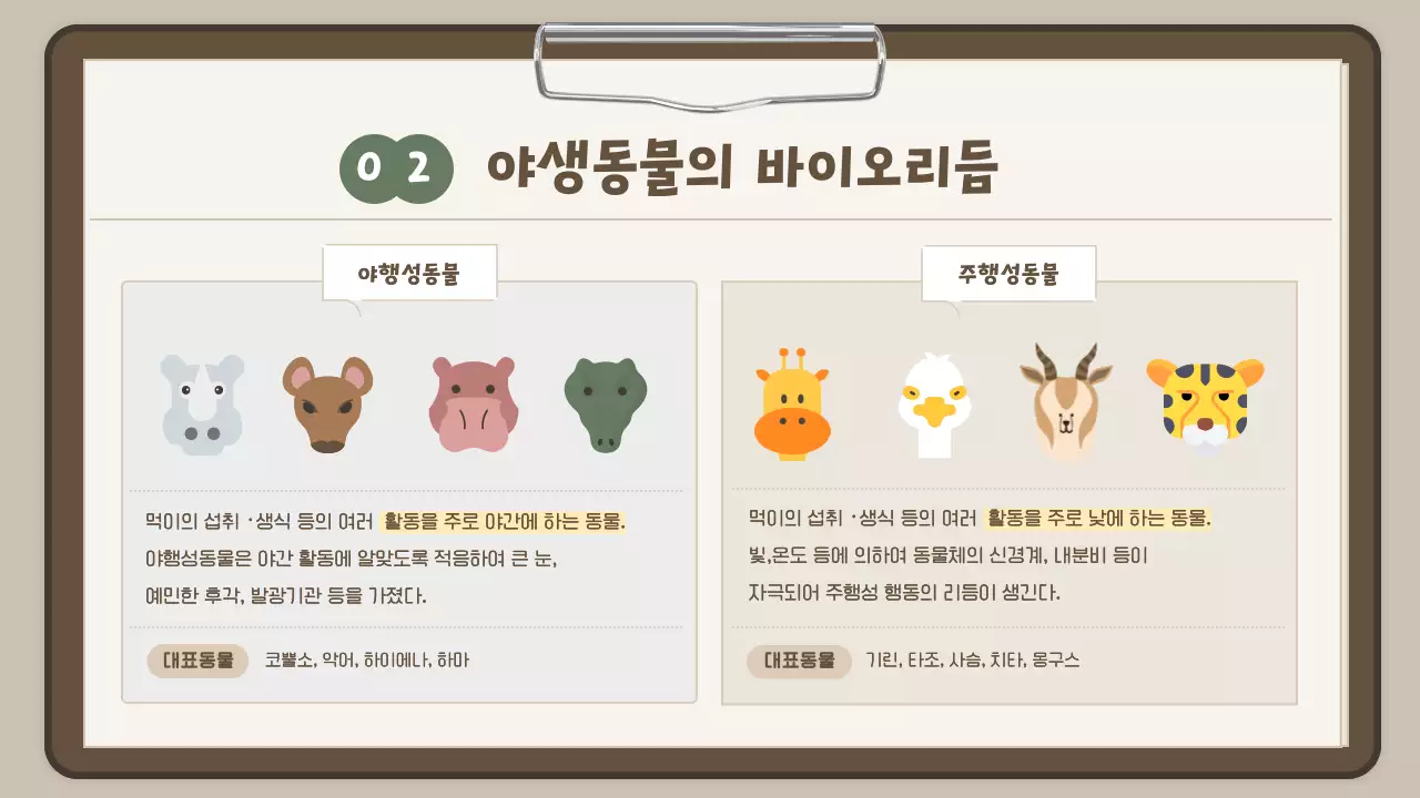 하늘색 보고서컨셉의 귀여운 사파리투어