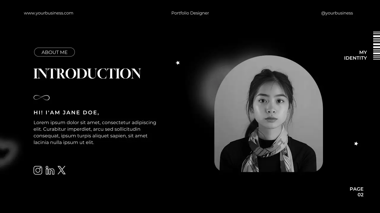 Black Elegant Portfolio Resume Presentation