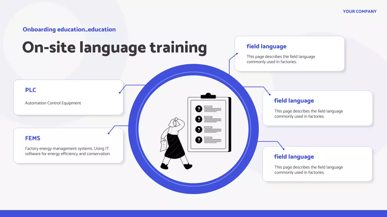 Blue Professional Onboarding Guide Presentation