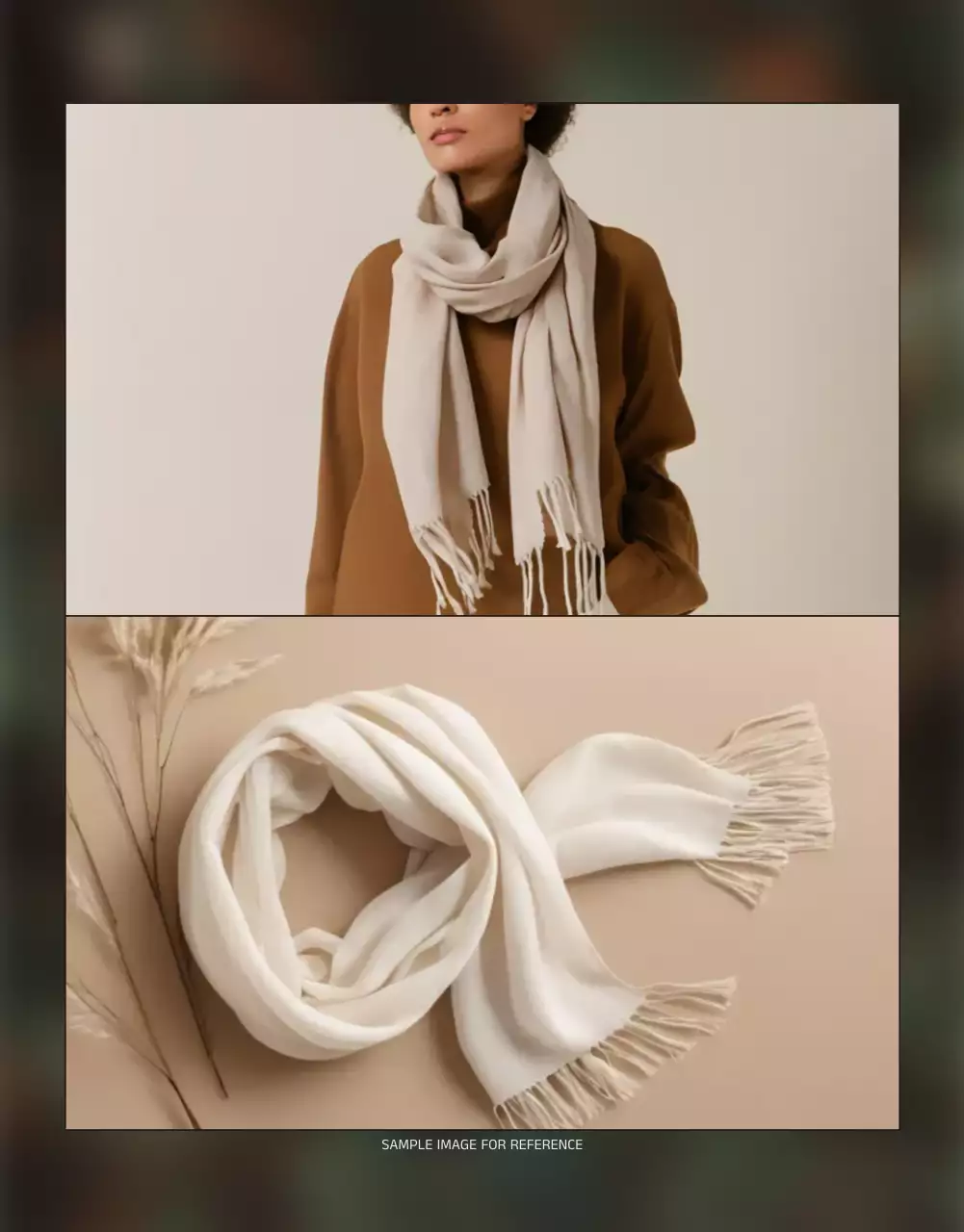 Beige Modern Scarf Advertisement Poster