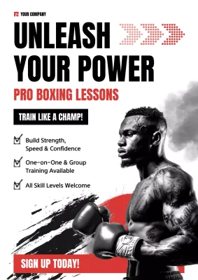 Red Bold Boxing Promotion Poster