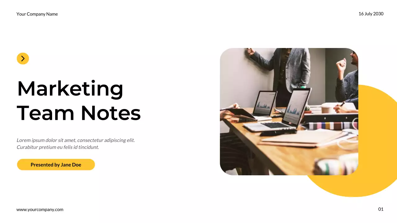 Yellow Modern Marketing Presentation