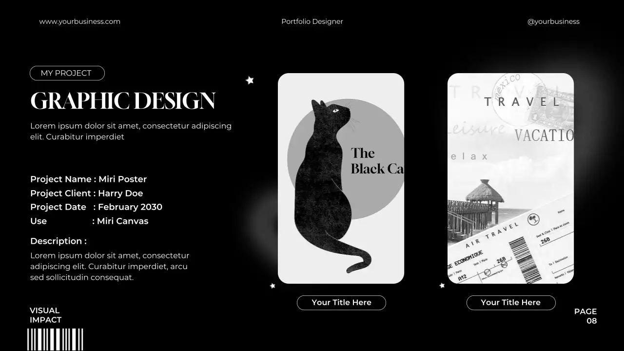 Black Elegant Portfolio Resume Presentation