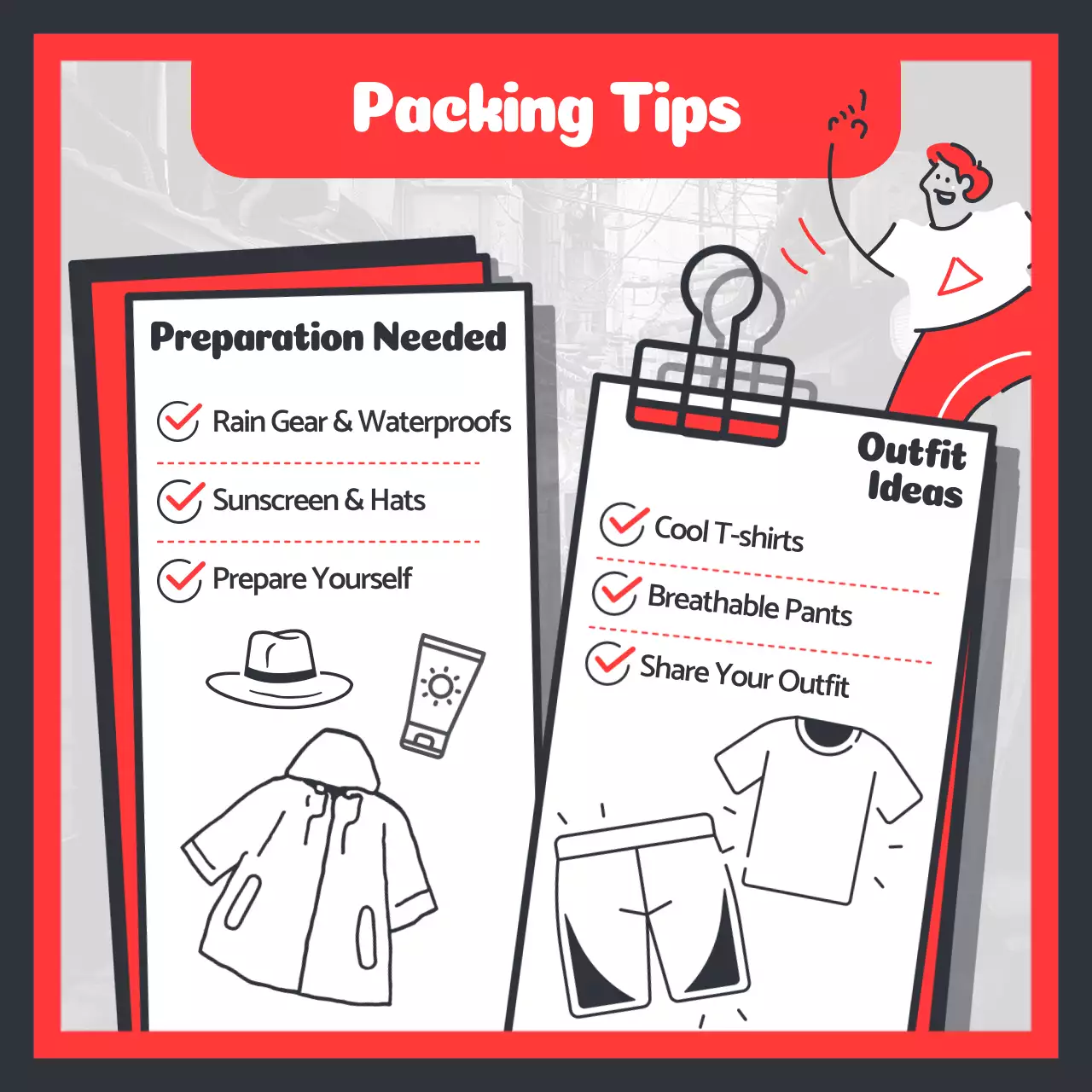 Red Traditional Travel Guide Instagram Carousel