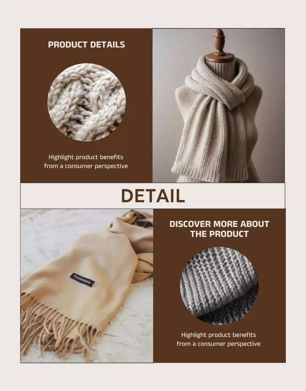 Beige Modern Scarf Advertisement Poster