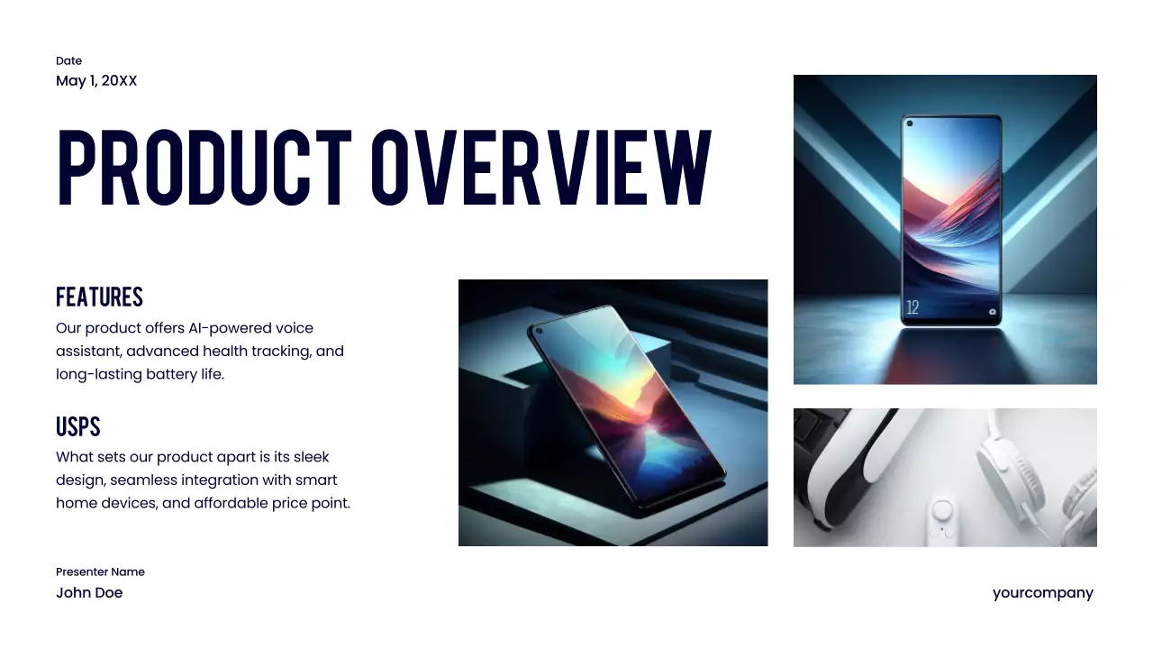 Navy Modern Product Launch Presentation