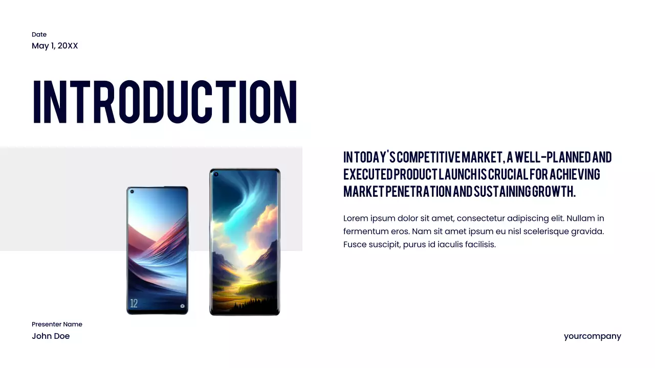 Navy Modern Product Launch Presentation